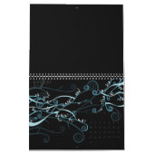 Schwarzer Blankkalender mit Feiertagen 12 Monate Kalender (Jan 2027)