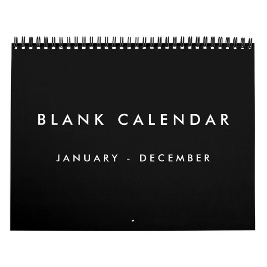 Schwarzer Blankkalender mit Feiertagen 12 Monate Kalender (Titelbild)