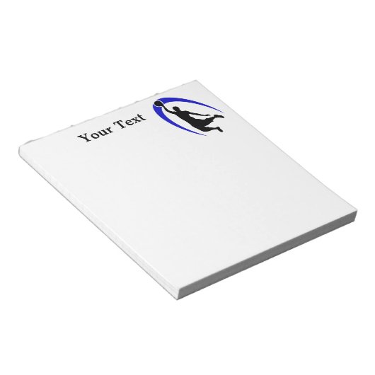 Schwarzer blauer Basketball Notizblock (angewinkelt)