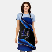 SCHWARZER BLAUER MARMOR GOLD GLITZER SCHÜRZE (Getragen)