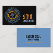 Schwarzer blauer orange Soul Bonzai Baum Visitenkarte (Vorne/Hinten)