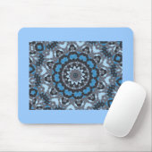 Schwarzer, blauer u. grauer Fraktalmusterentwurf Mousepad (Mit Mouse)