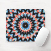Schwarzer, blauer und roter Mandala-Stern Mousepad (Mit Mouse)