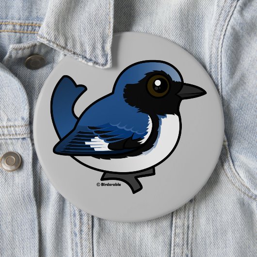 Schwarzer Blauer Warbler Button (Beispiel)