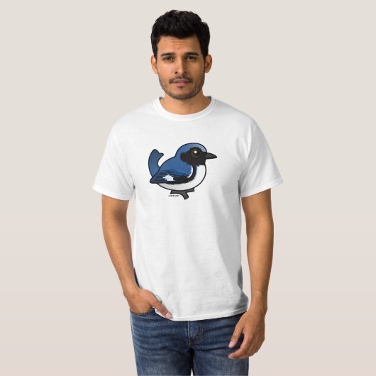 Schwarzer Blauer Warbler T-Shirt (Vorne ganz)