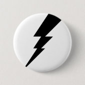 Schwarzer Blitz-Blitz Button (Vorderseite)