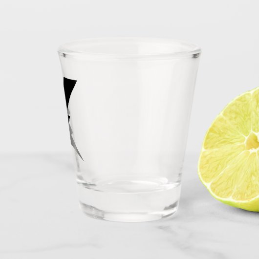 Schwarzer Blitz-Blitz Schnapsglas (Rechts)