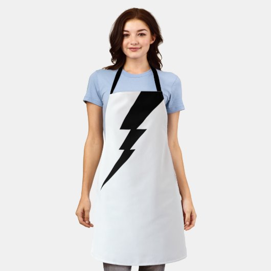 Schwarzer Blitz-Blitz Schürze (Getragen)