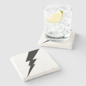 Schwarzer Blitz-Blitz Steinuntersetzer (Seitenansicht)