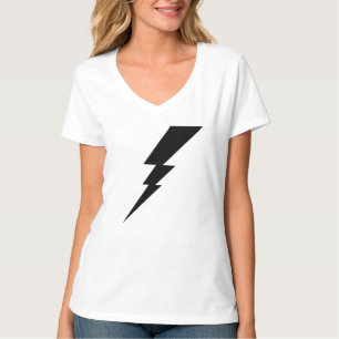 Schwarzer Blitz-Blitz T-Shirt