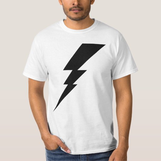 Schwarzer Blitz-Blitz T-Shirt (Vorderseite)