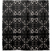 Schwarzer Blumen Duschvorhang Art 2 (Vorderseite)