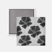 Schwarzer Blumen-Muster-Magnet Magnet (Vorderseite/Rückseite)
