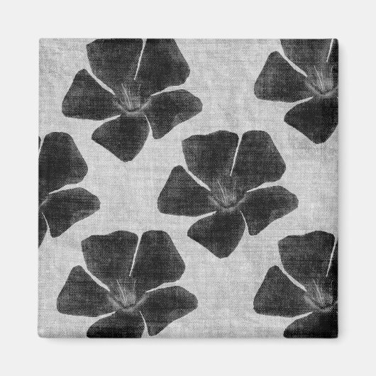 Schwarzer Blumen-Muster-Magnet Magnet (Vorne)