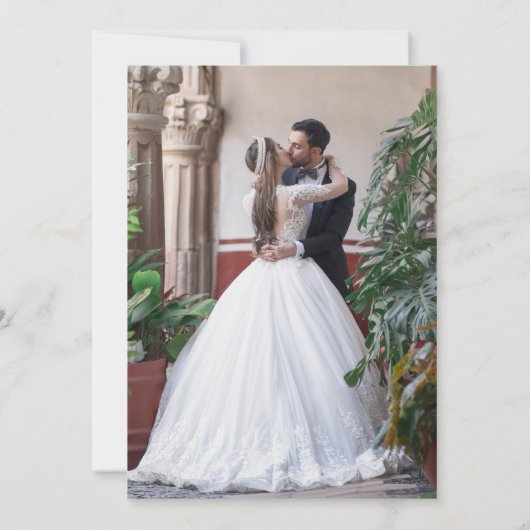 Schwarzer Blumenbogen Hochzeit nach dem Party Einladung (Rückseite)