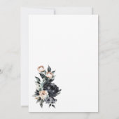 Schwarzer Blumenbogen Hochzeit nach dem Party Einladung (Rückseite)