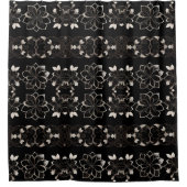 Schwarzer Blumenduschvorhang Duschvorhang (Vorderseite)