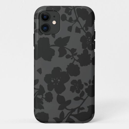 Schwarzer BlumeniPhone 5S Kasten Case-Mate iPhone Hülle (Rückseite)
