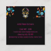 Schwarzer Blumenkopf Tattoo Quadratische Visitenkarte (Vorderseite)