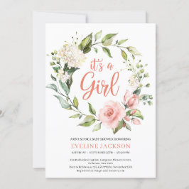 Schwarzer Blumenkranz ist ein Mädchen Einladung