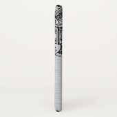 Schwarzer Blumenmandala auf silber gebürstetem Alu Case-Mate iPhone Hülle (Hinten/Rechts)