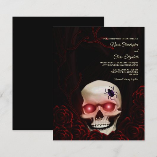 Schwarzer Blumenmooody Gothic-Schädel-halloween (Vorne/Hinten)