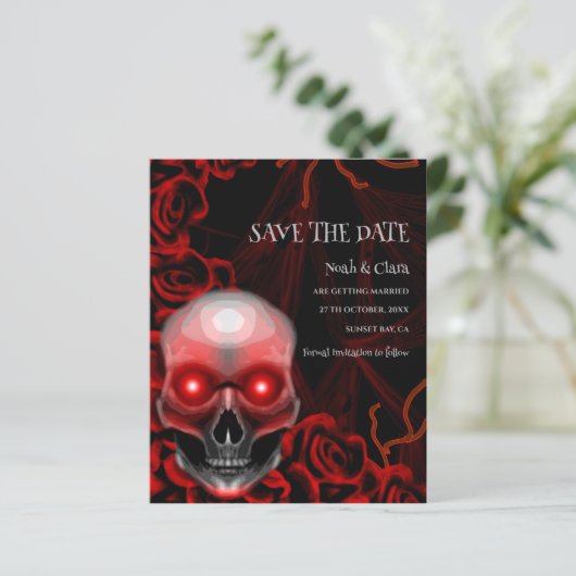 Schwarzer Blumenmooody Gothic-Schädelhallowe (Stehend Vorderseite)