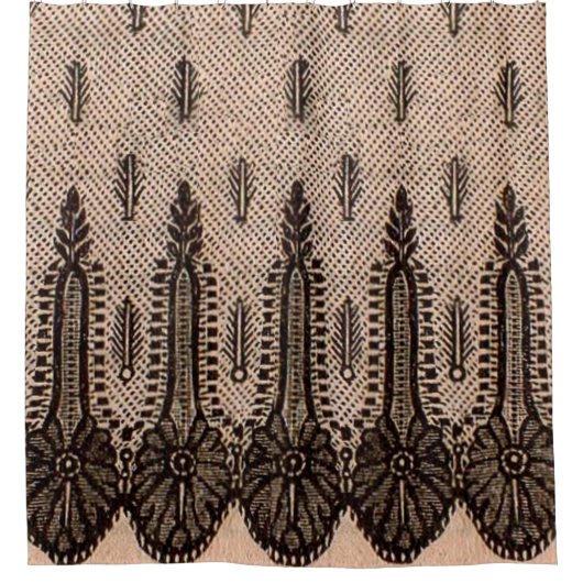 Schwarzer Blumenmoor Duschvorhang (Vorderseite)