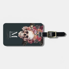 Schwarzer Blumentod, gotisches Party Gepäckanhänger