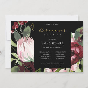 SCHWARZER BLUSH BURGUNDER PROTEA FLORA PROBEDESSEN EINLADUNG