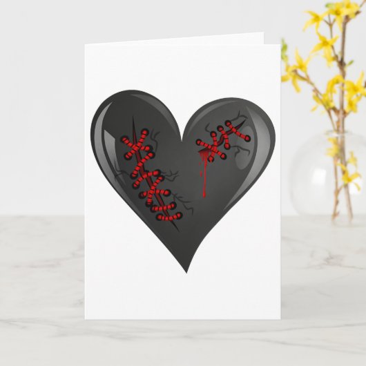 Schwarzer blutender offener gebrochener heilender  karte (Gelbe Blume)