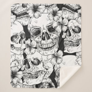 Schwarzer Blütenschull Sherpadecke