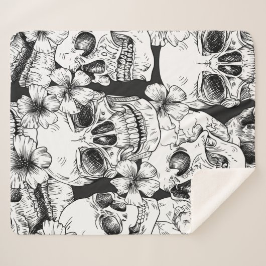 Schwarzer Blütenschull Sherpadecke (Vorderseite (Horizontal))