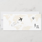 Schwarzer Boarding Pass Ticket Hochzeit Sichern Da Einladung (Rückseite)