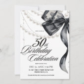 Schwarzer Bogen 50. Geburtstag Einladung (Vorderseite)