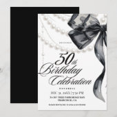 Schwarzer Bogen 50. Geburtstag Einladung (Vorne/Hinten)