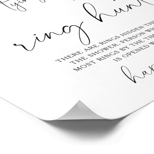 Schwarzer Bogen Brautparty Ringjagd Poster (Ecke)