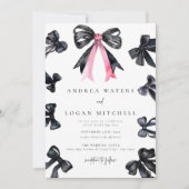 Schwarzer Bogen | Coquette | Minimale Schwarz-weiß Einladung (Vorderseite)