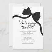 Schwarzer Bogen, der das Brautparty des Knotens bi Einladung (Vorderseite)