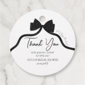 Schwarzer Bogen, der den Knoten Brautparty-Gefalle Geschenkanhänger (Rückseite)