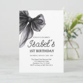 Schwarzer Bogen Erster Geburtstag, Sonnenschein 1. Einladung (Stehend Vorderseite)