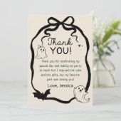 Schwarzer Bogen Ghost Halloween Danke Karte (Stehend Vorderseite)