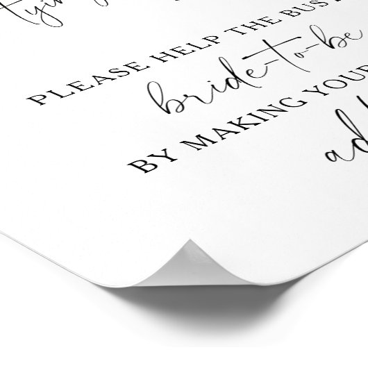 Schwarzer Bogen - Helfen Sie der geschäftigen Brau Poster (Ecke)