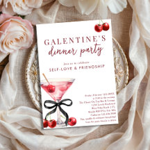 Schwarzer Bogen Kirsch Martini Galentines Abendess