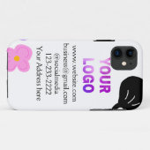 Schwarzer Bogen Rosa lila Blüten Logo-Details hinz Case-Mate iPhone Hülle (Rückseite (Horizontal))