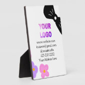 Schwarzer Bogen Rosa lila Blüten Logo-Details hinz Fotoplatte (Seite)