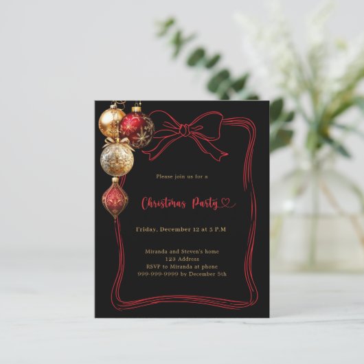 Schwarzer Bogen rote Baubles Weihnachtsfeier Party (Stehend Vorderseite)