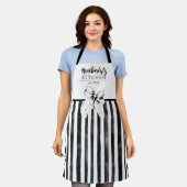 Schwarzer Bogen Schwarz-Weiß-Gestreift Launischer  Schürze (Getragen)