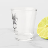 Schwarzer Bogen Sie heiratet Brautparty Schnapsglas (Rechts)