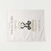 Schwarzer Bogen und Champagner Brautparty-Hintergr Wandteppich (Vorderseite (Horizontal))